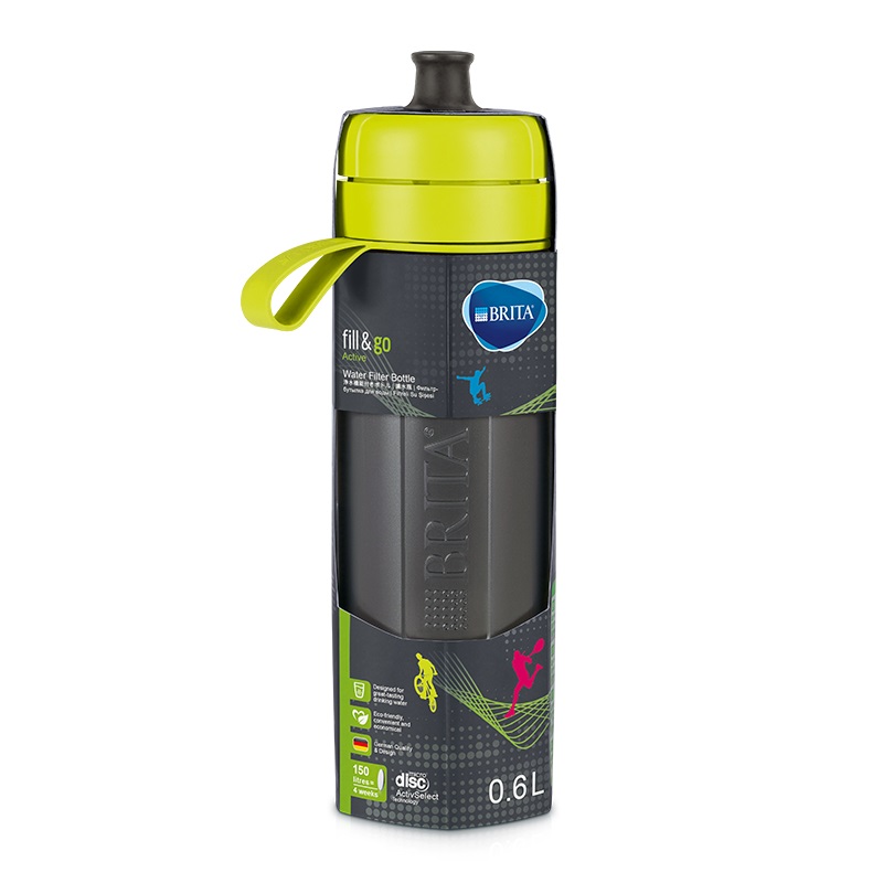 브리타 액티브 휴대용 정수 물병 라임 600ML BRITA Chai loc nuoc Active Lime 600ml