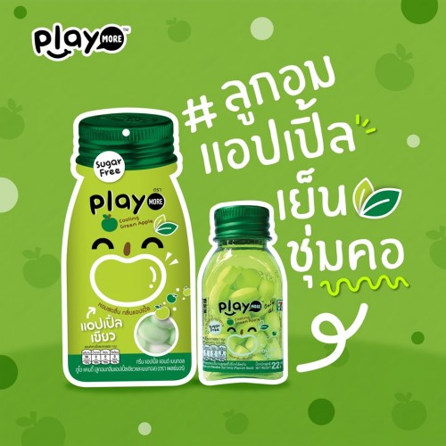 태국 플레이 모어 청사과 캔디 팩 12G PLAYMORE Keo the vi tao xanh goi