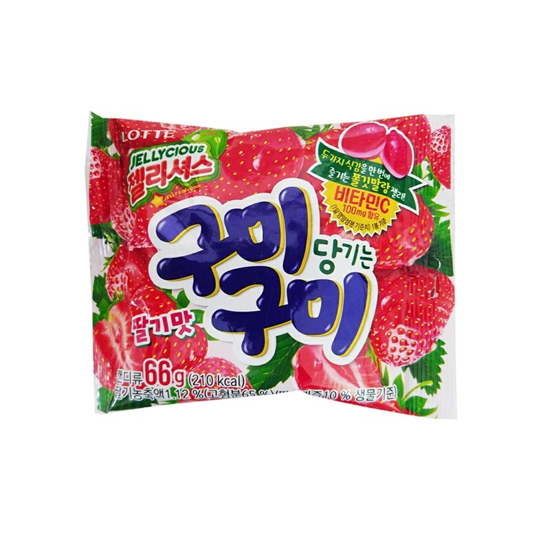 롯데 젤리 셔스구미구미 딸기 66G LOTTE Keo deo vi dau kumi kumi