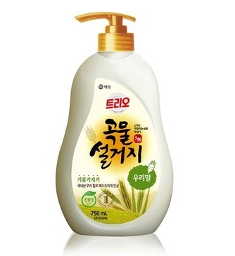 애경 트리오 곡물설거지 우리밀 용기 750ML Nuoc rua bat huong lua mach