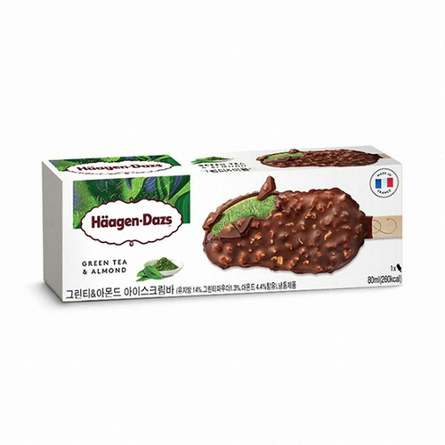 프랑스 하겐다즈 그린티 & 아몬드 싱글바 80ml HAAGEN-DAZS Kem tra xanh & hanh nhan que