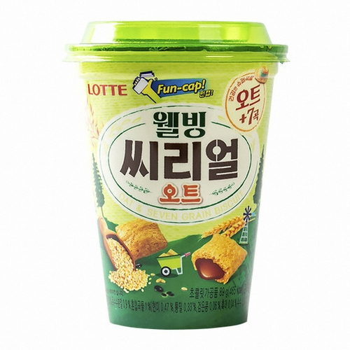롯데 웰빙 씨리얼 오트컵 89G LOTTE Banh lua mach nhan Socola