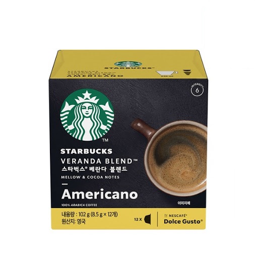 돌체 구스토 스타벅스 베란다 블렌드 8.5G*12개입 NESCAFE Dolce Gusto Ca phe may Starbucks Veranda Blend