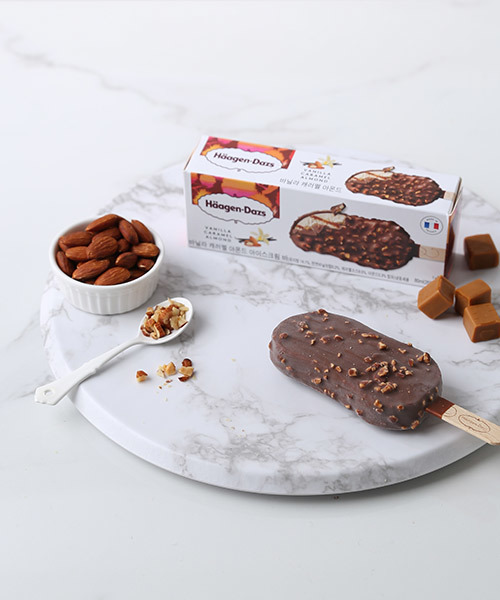 프랑스 하겐다즈 바닐라 카라멜 아몬드 싱글바 80ml HAAGEN-DAZS Kem vanilla caramel hanh nhan que