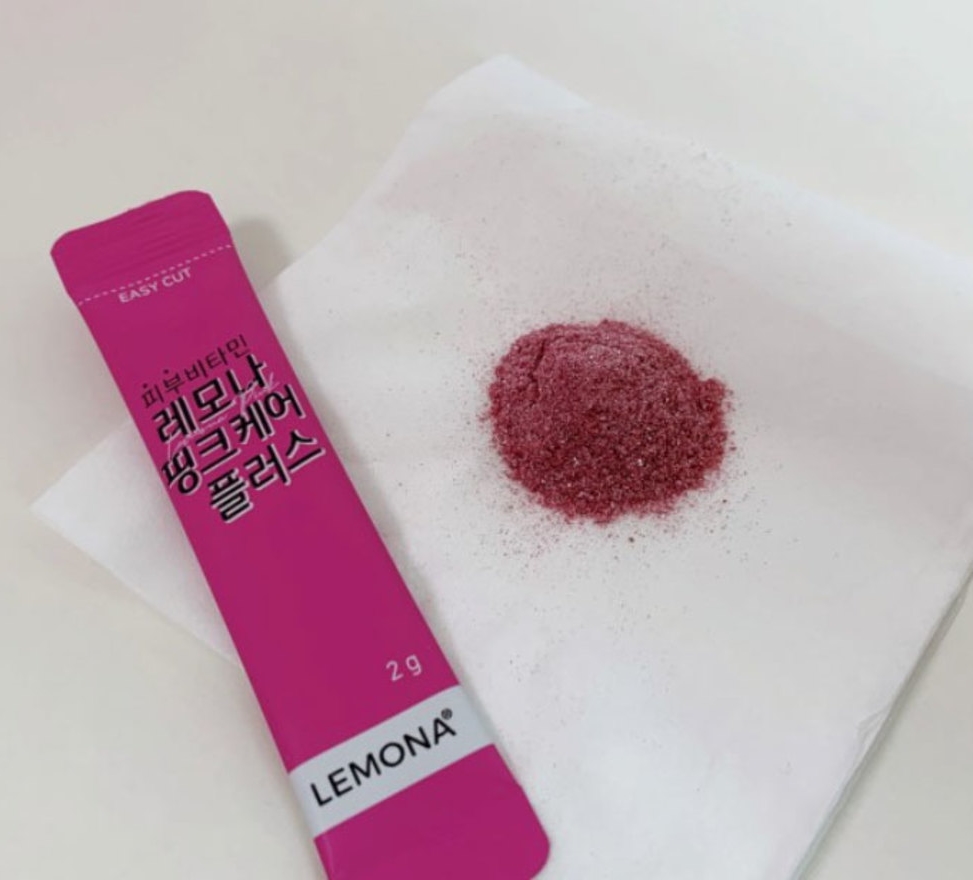 경남제약 레모나 피부 비타민 핑크케어플러스 트와이스 2g*60포 Keangnam Chaeyak lemona tiwce Vitamin c lam sang da 2g*60 goi