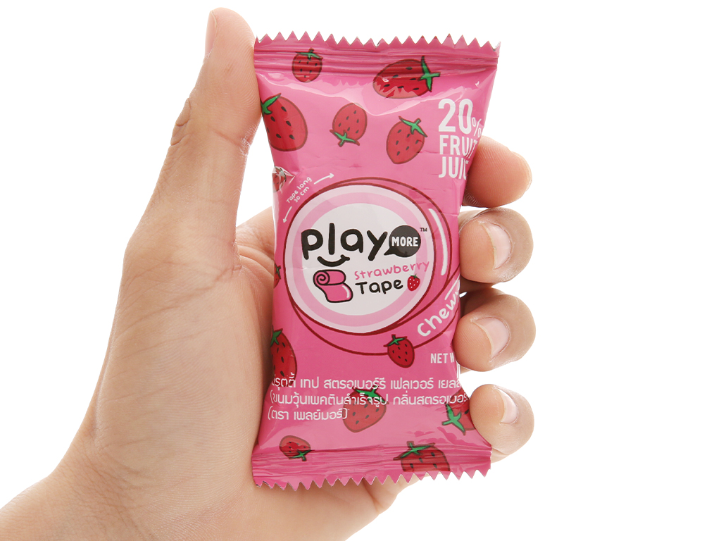 태국 플레이 모어 딸기맛 젤리롤 21G PLAYMORE Keo deo cuon vi dau