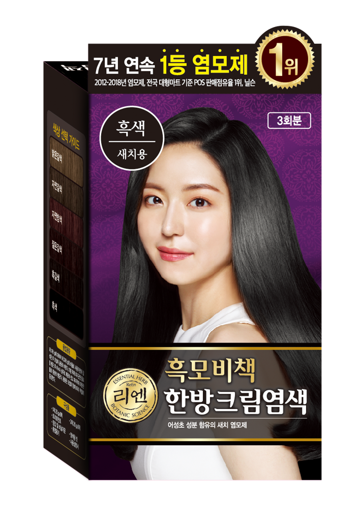 LG생활건강 리엔 흑모비책 한방크림 염색 (흑색) LGVINA REEN Thuoc nhuom thuong mau den