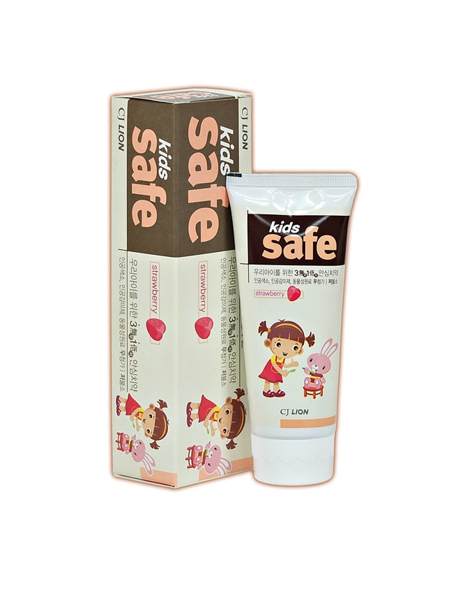 라이온 키즈세이프 치약 딸기향 90g Kem danh rang cho tre em vi dau