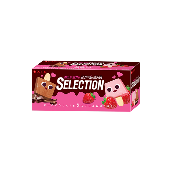 롯데 셀렉션  초코와 딸기 LOTTE Kem Selection dau tay & socola