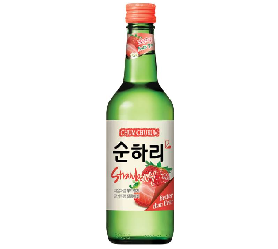 롯데 처음처럼 순하리 딸기 소주 12% 360ml LOTTE Chumchurum vi dau