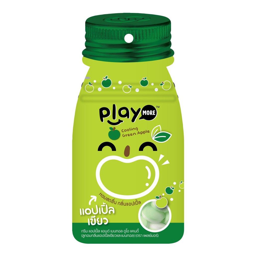 태국 플레이 모어 청사과 캔디 팩 12G PLAYMORE Keo the vi tao xanh goi