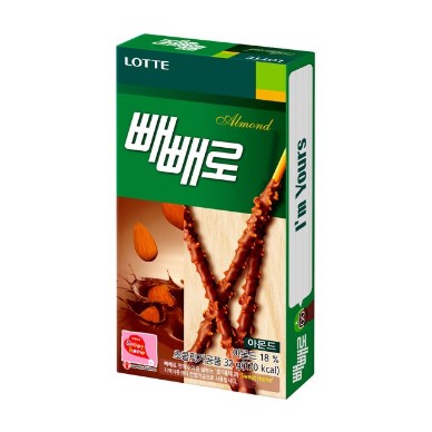 롯데 아몬드 빼빼로 32g LOTTE Banh que Pepero hanh nhan