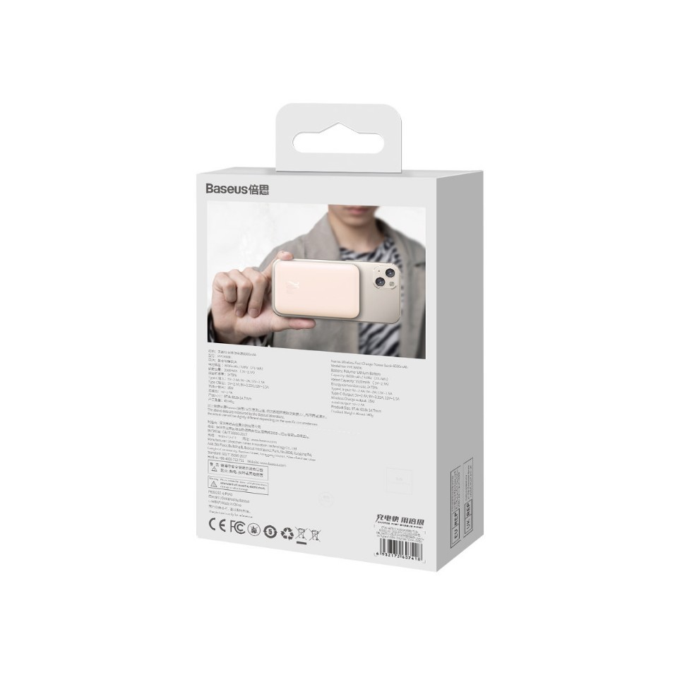 베이스어스 맥세이프 보조배터리 6000mAh 20w 핑크 BASEUS Sac du phong 6000mAh 20w (mau hong)