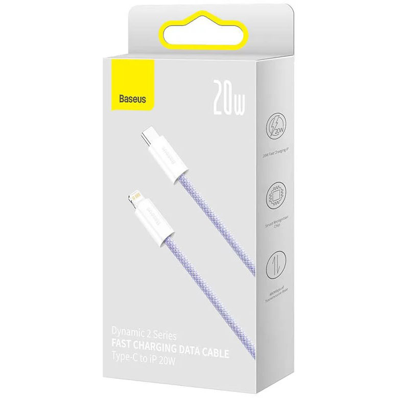 베이스어스 고속 충전 케이블 Dynamic 2 series C to iPhone 20W 보라색 BASEUS Cap sac nhanh Dynamic 2 series Type C to iP 20W 1m mau tim