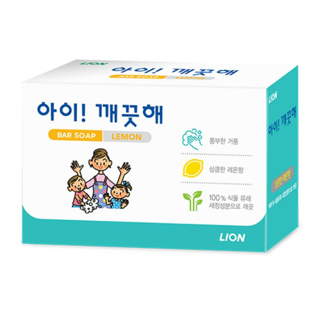 라이온 아이깨끗해 비누 상큼한 레몬향 100g Xa phong tam cho be huong chanh