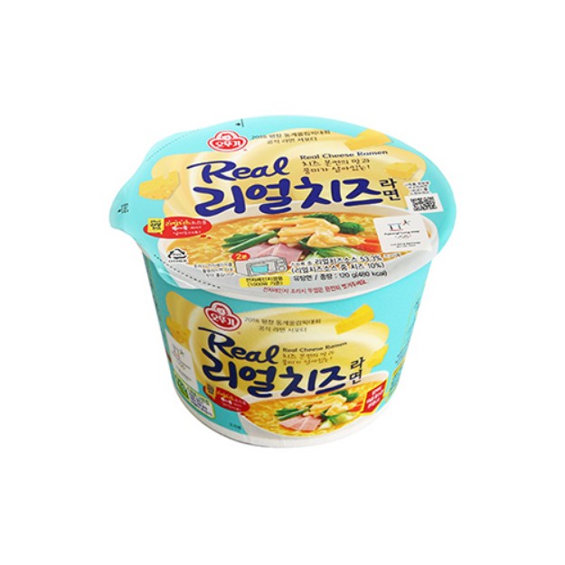 오뚜기 리얼 치즈 라면 용기 120g  Mi pho mai REAL CHEESE RAMEN bat