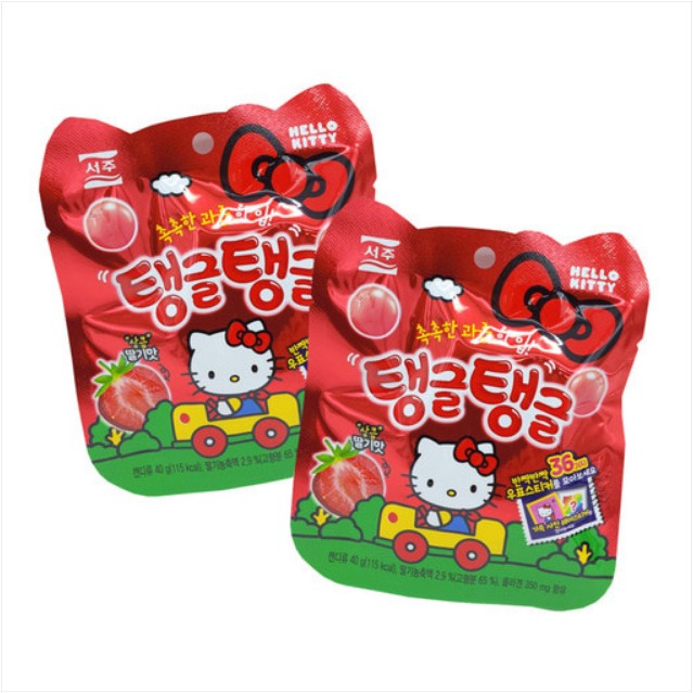 서주 탱글탱글 딸기맛 젤리 헬로키티 우표 스티커 40g Keo deo hello kitty vi dau