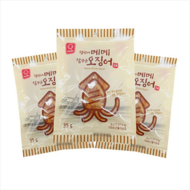 한진식품 한입크기 철판에 메메 잘구운 오징어채 35g  Muc xe nuong