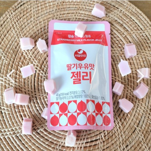 서울우유 딸기우유맛 젤리 45g Keo deo vi sua dau