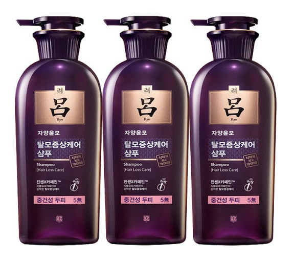 려 탈모방지 중건성두피용 샴푸 400ML*3 RYO Dau goi giam gay rung toc tim da kho set