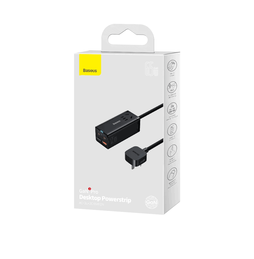 베이스어스 멀티 충전기 U2 C2 65W BASEUS Sac nhanh da nang GaN Pro Desktop Powerstrip