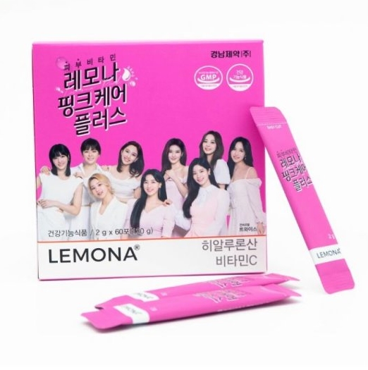 경남제약 레모나 피부 비타민 핑크케어플러스 트와이스 2g*60포 Keangnam Chaeyak lemona tiwce Vitamin c lam sang da 2g*60 goi