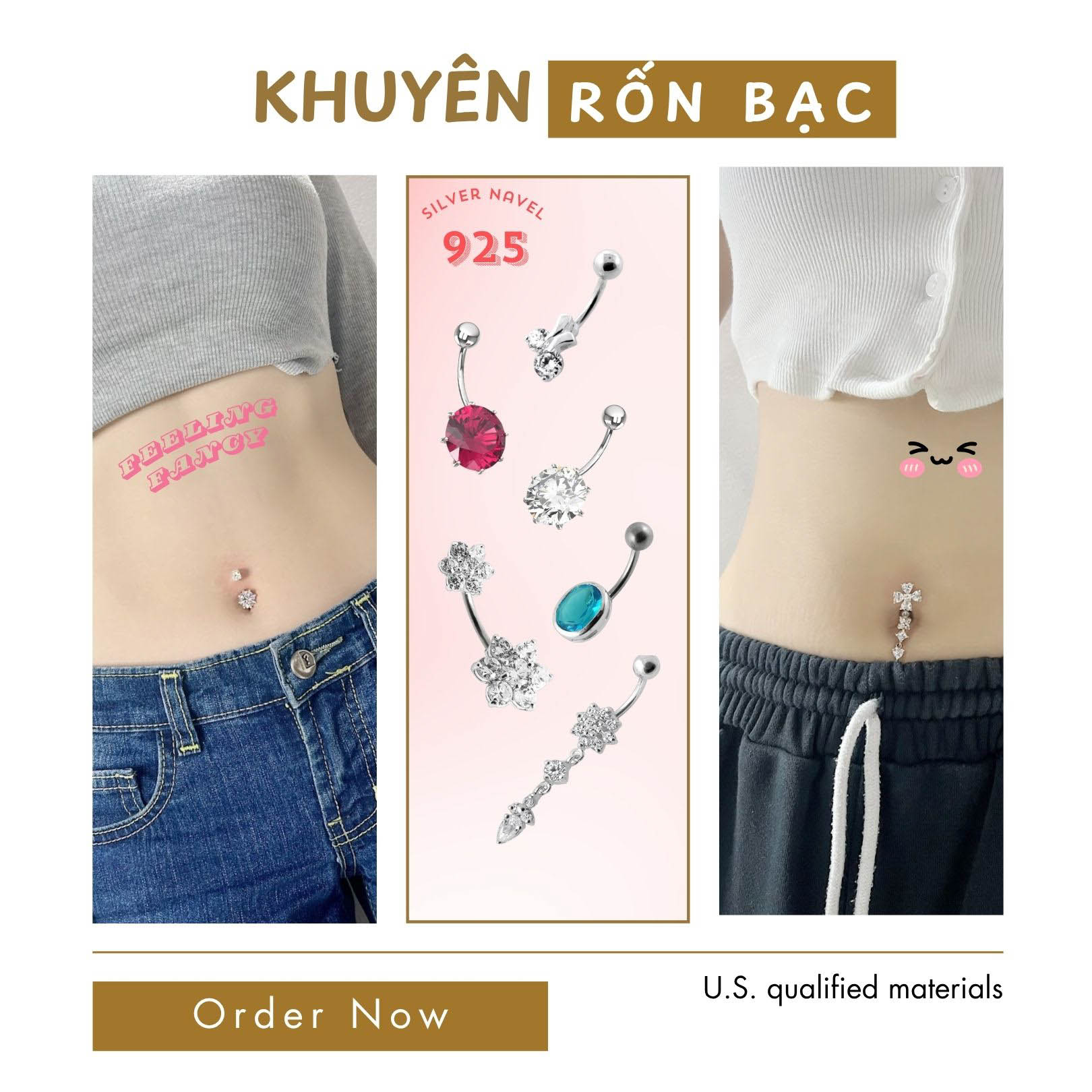 Khuyên Rốn Bạc 925