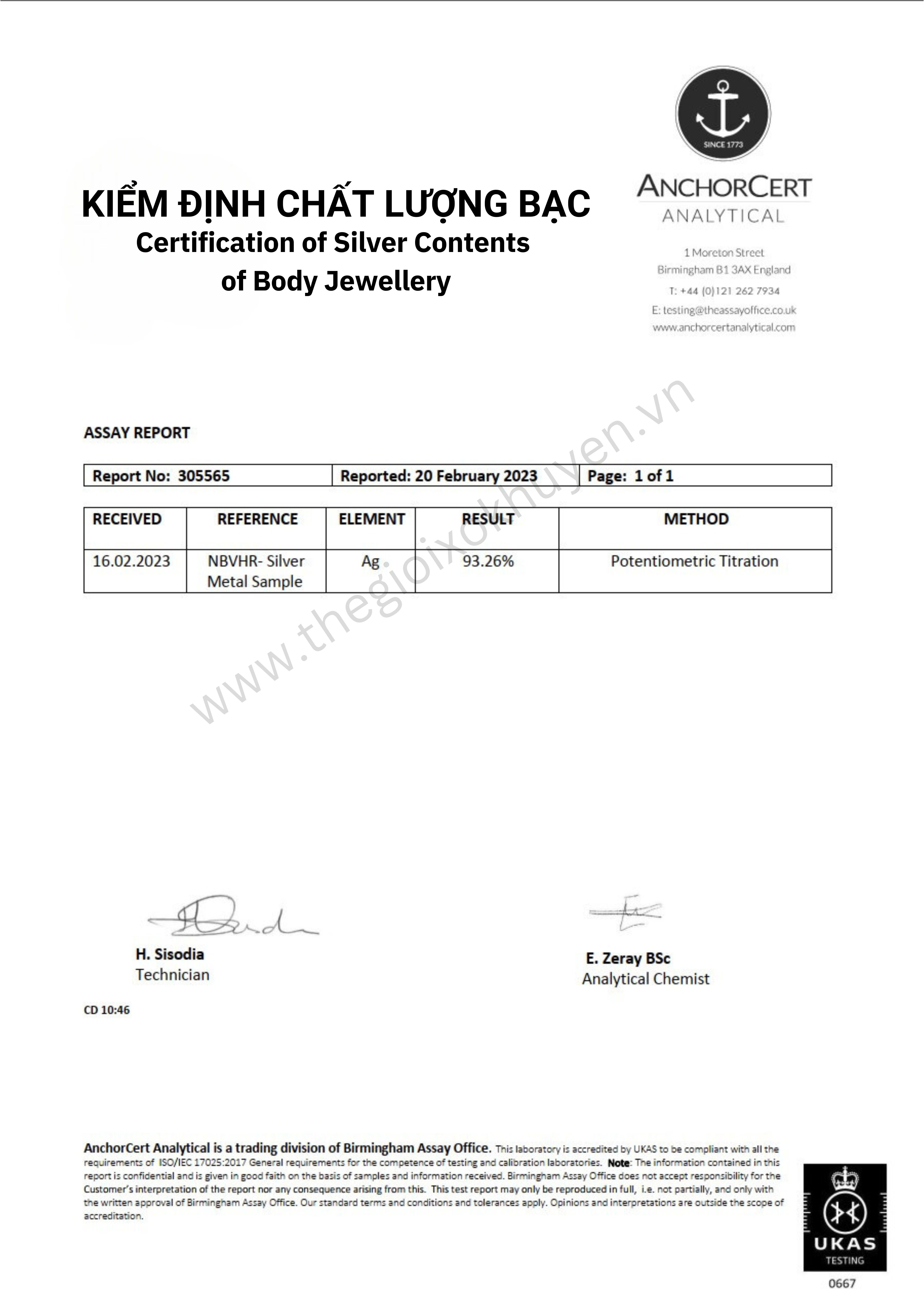 Chứng nhận kiểm định chất lượng khuyên