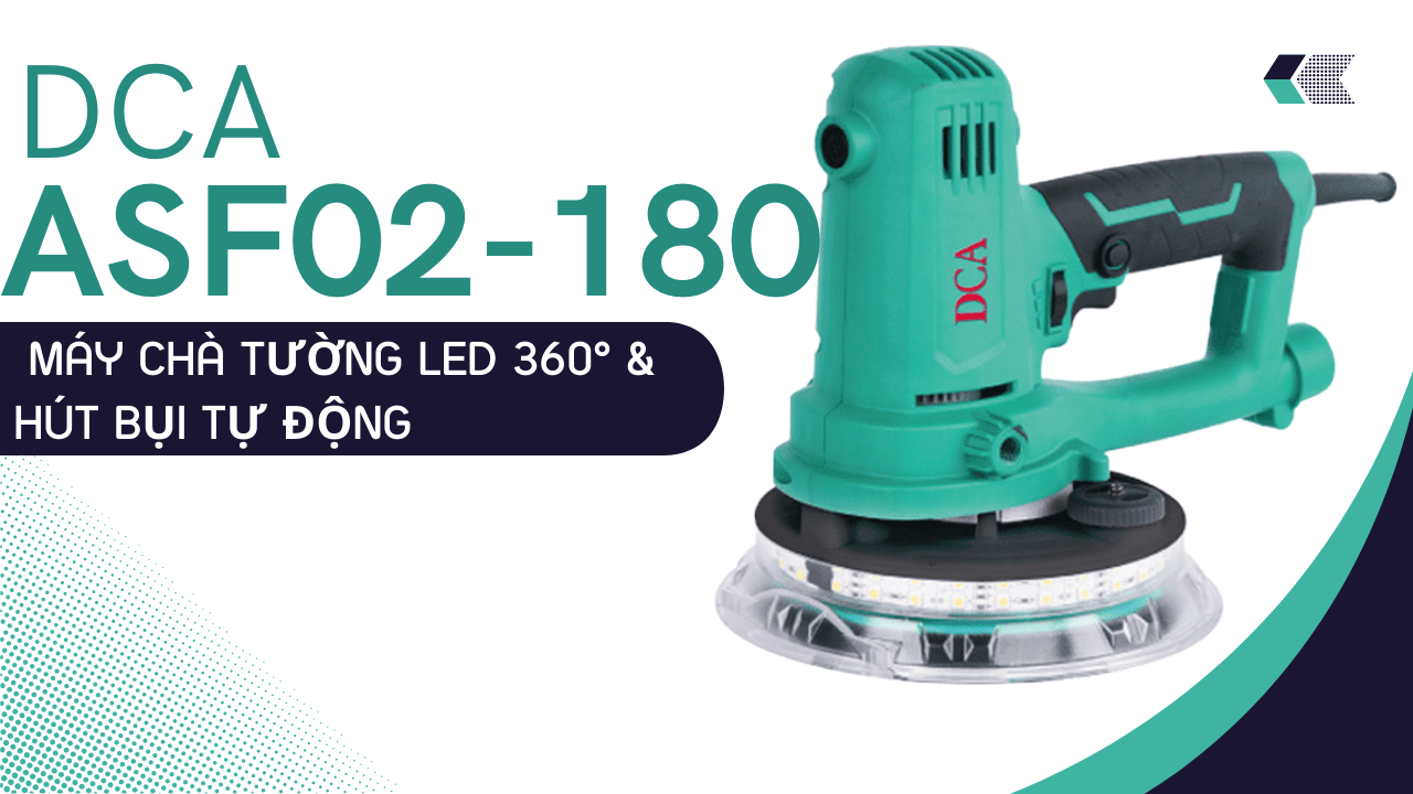 DCA ASF02G180 — Máy chà tường LED 360° & hút bụi tự động