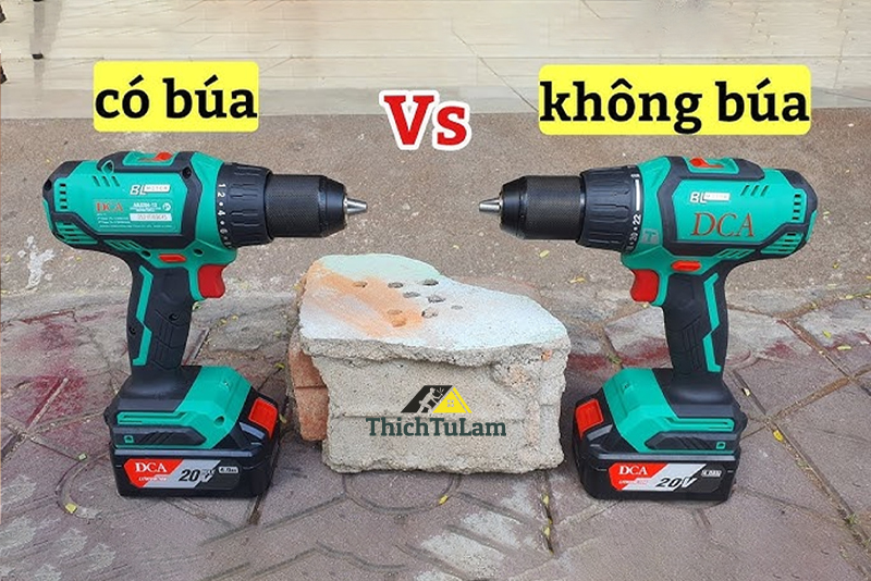 So sánh và Đánh giá Máy Khoan  pin DCA - Búa vs Không Búa