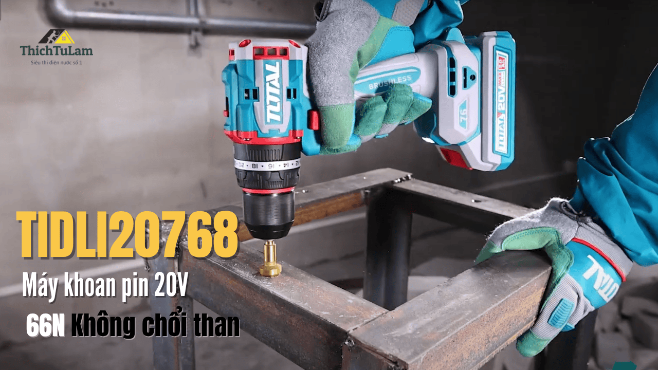 Máy khoan pin Total TIDLI20768 76Nm: Mạnh mẽ, bền bỉ cho mọi công việc
