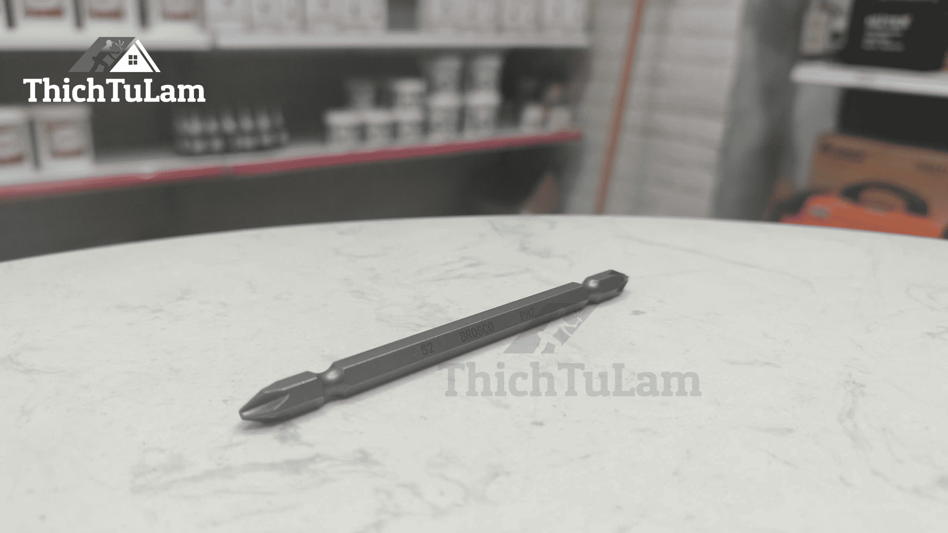 [Bán lẻ] Mũi vít bake 2 đầu (6.35mm) bằng thép S2 PH2PH2 x 110mm Brosco BR2PH2C635110