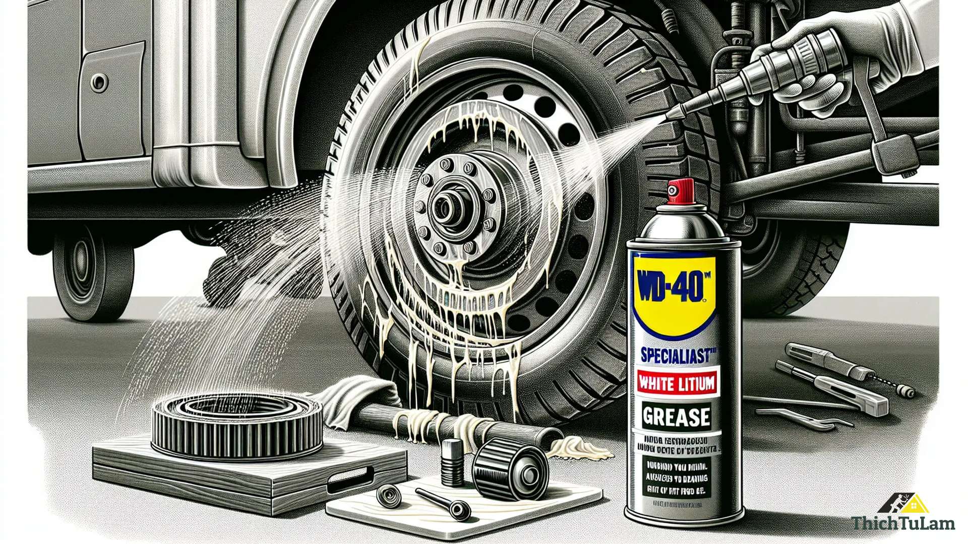 Cách sử dụng Mỡ bò nước Lithium trắng 360ml (White Lithium Grease) WD-40 350054