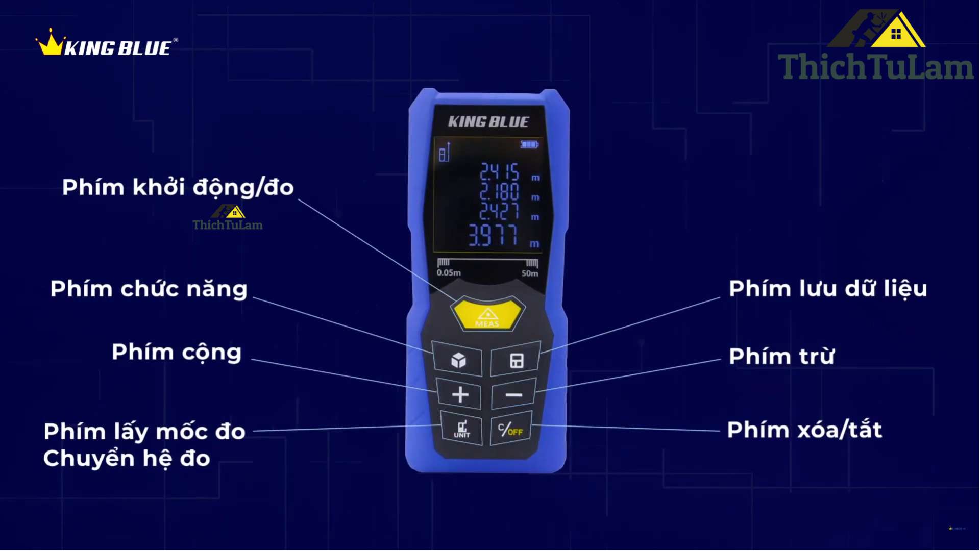 Cách sử dụng Máy đo khoảng cách Kingblue KNZ-50X ( tia đỏ)