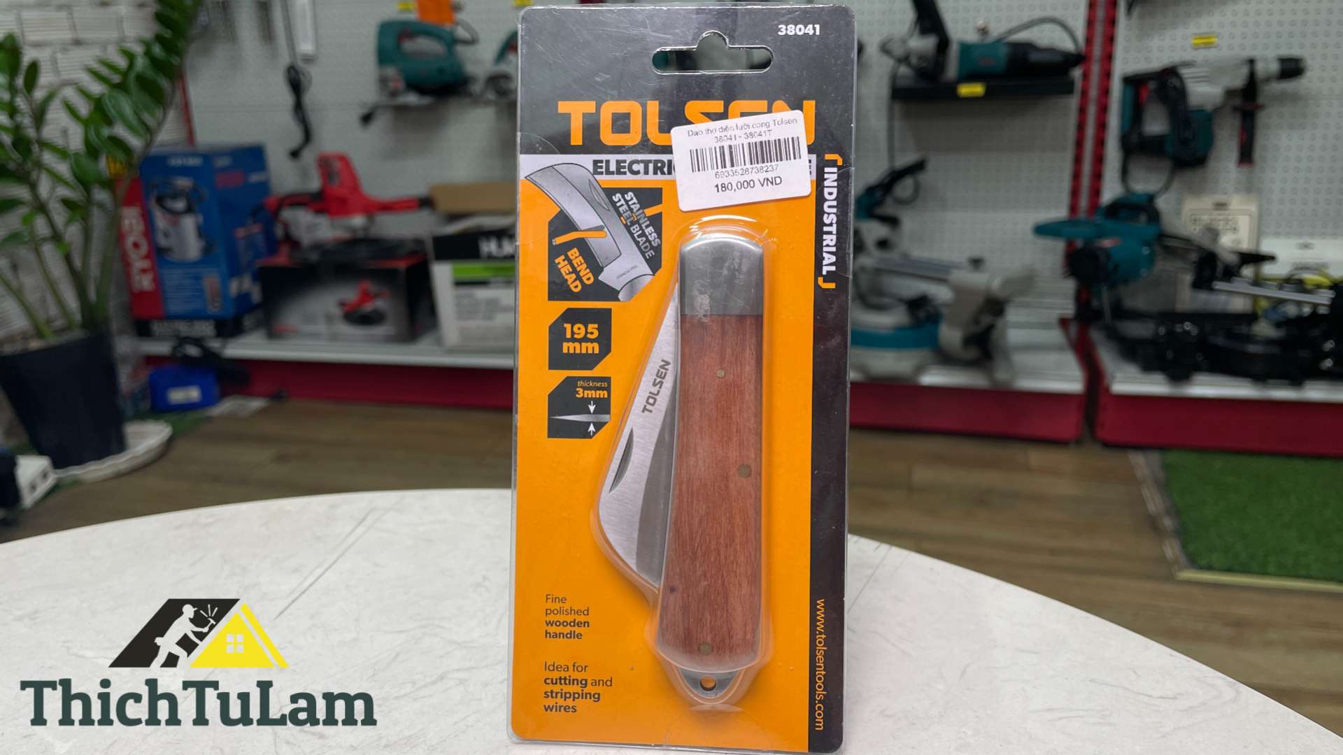 Dao thợ điện lưỡi cong Tolsen 38041