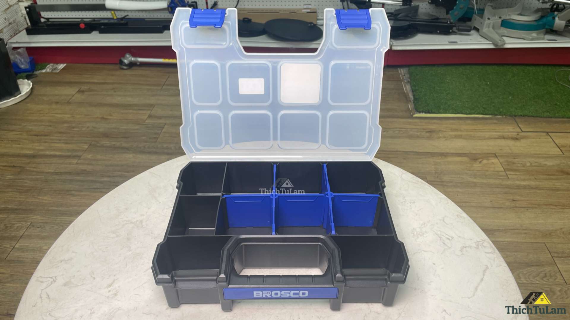 Hộp nhựa đựng đồ nghề 10 ngăn kích thước 29x22x6.7cm Brosco BR720290
