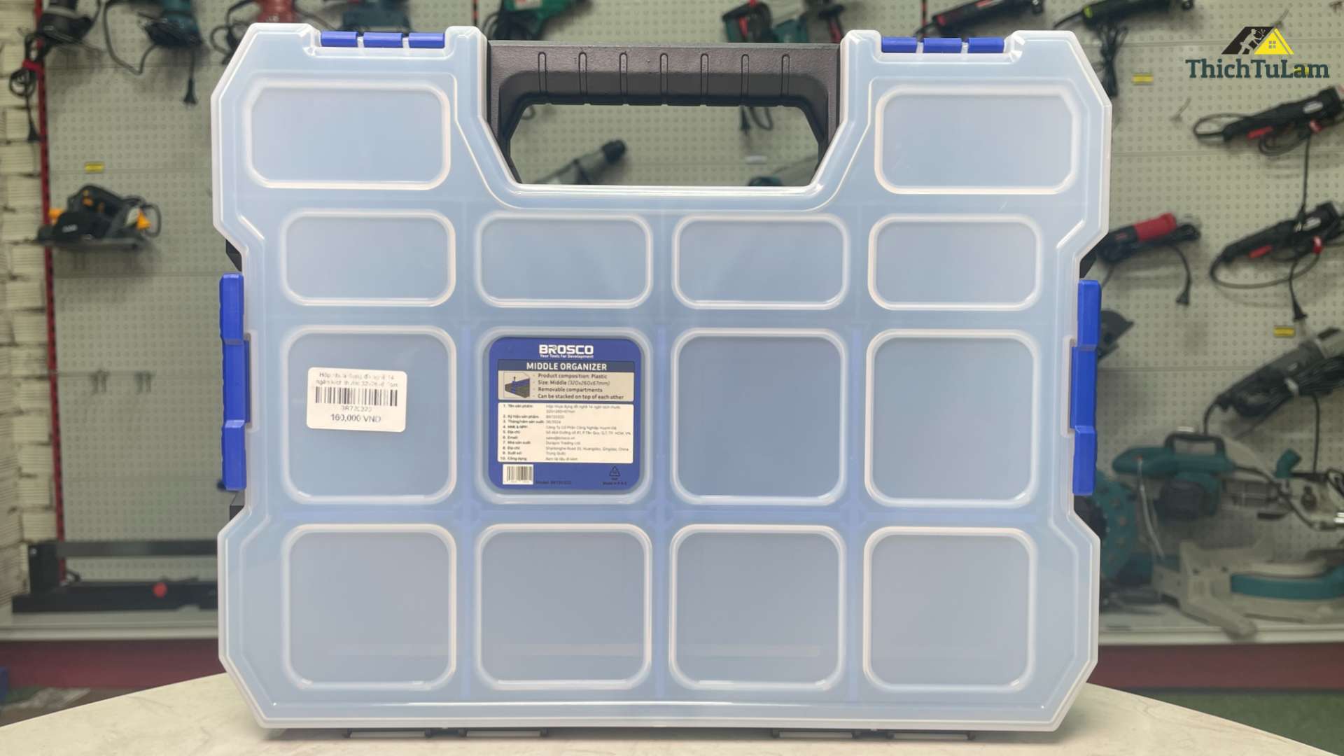 Hộp nhựa đựng đồ nghề 14 ngăn kích thước 32x26x6.7cm Brosco BR720320