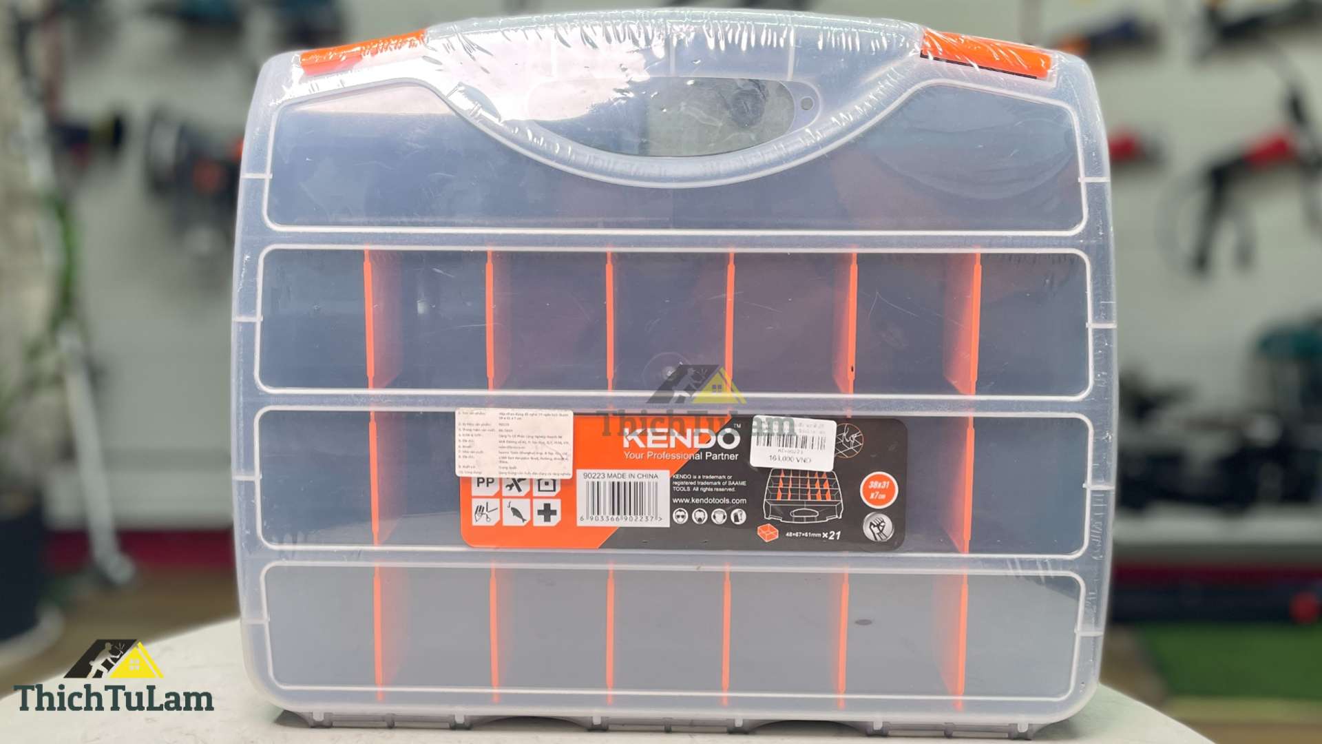 Hộp nhựa đựng đồ nghề 23 ngăn 38x31x7cm Kendo 90223