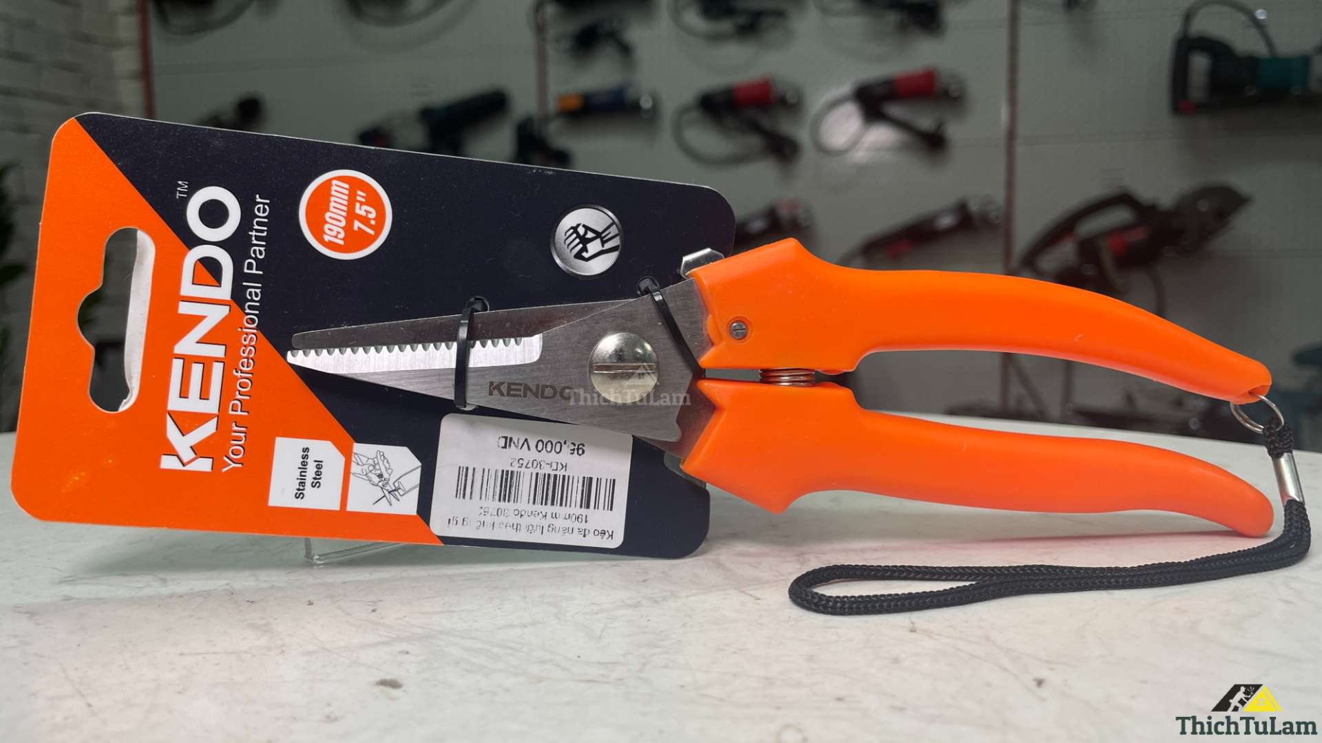 Kéo đa năng lưỡi thép không gỉ 190mm Kendo 30752