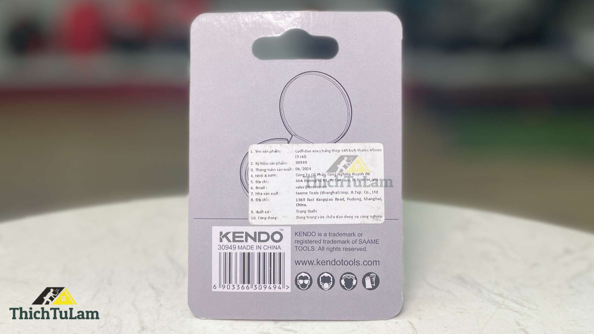Lưỡi dao xoay bằng thép SK5 kích thước 45mm (3 cái) Kendo 30949