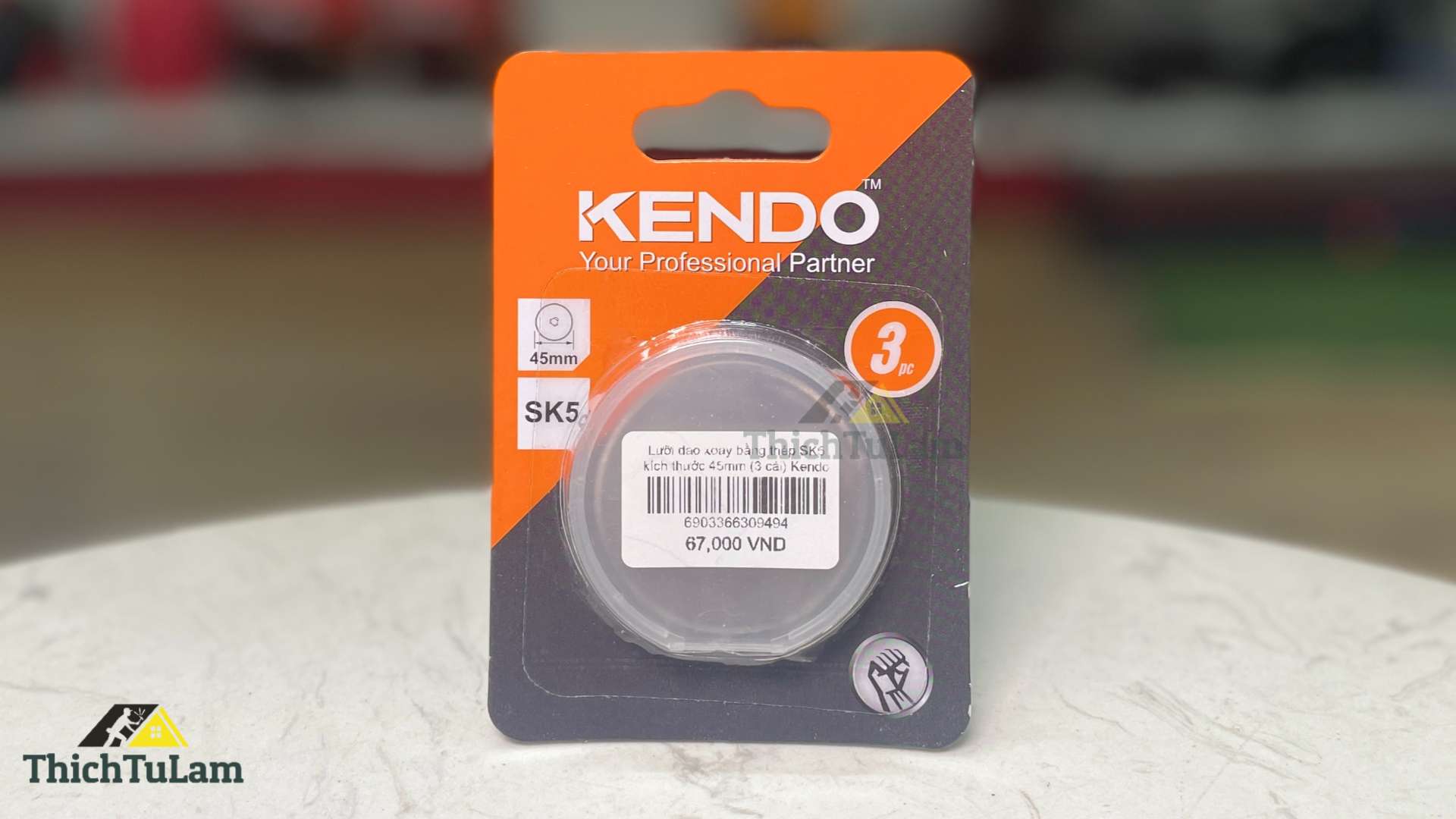Lưỡi dao xoay bằng thép SK5 kích thước 45mm (3 cái) Kendo 30949