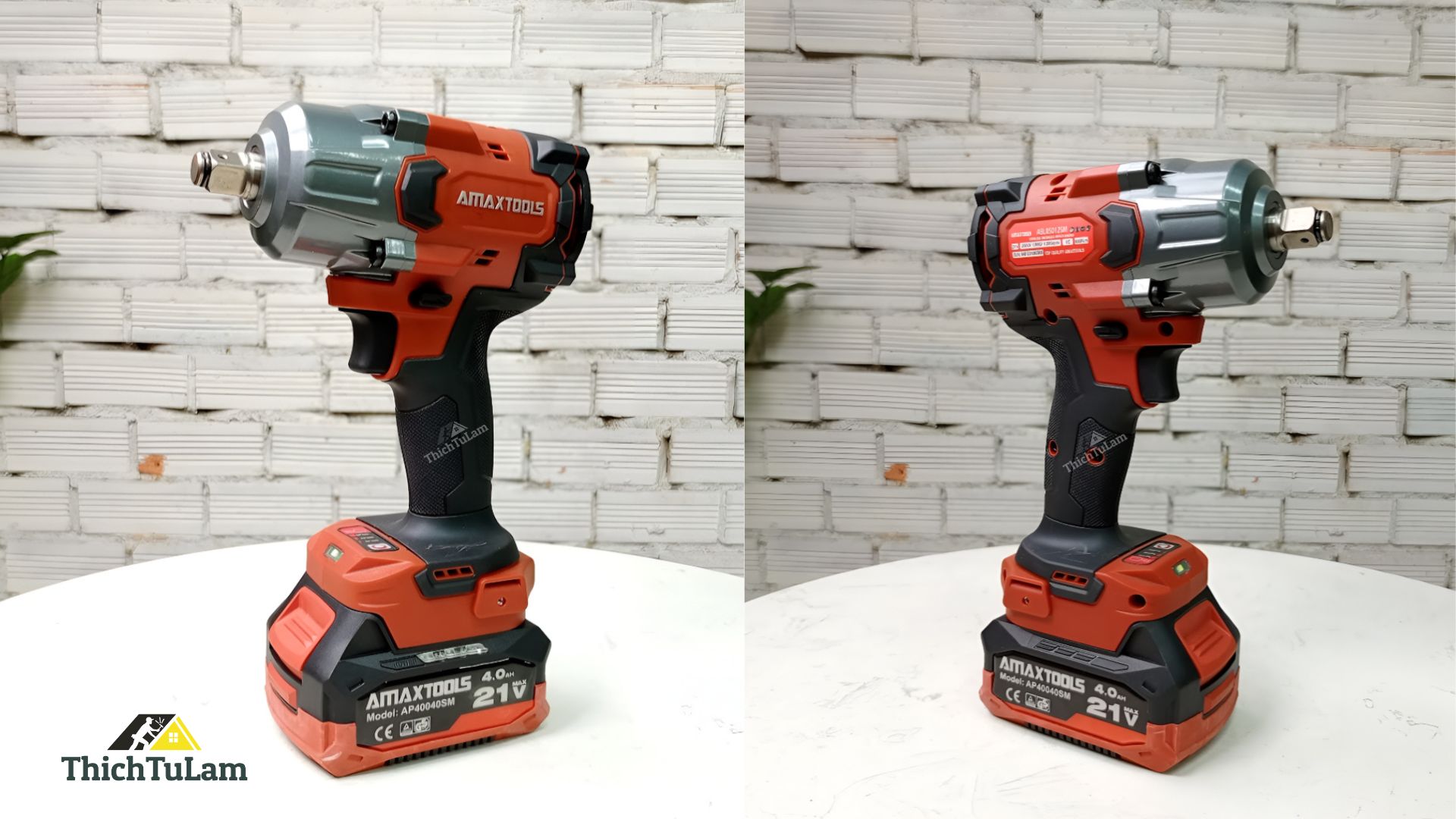 Máy bắn bu lông pin 850Nm M21 (bộ 1 pin, 1 sạc 3.5Ampe) Amaxtools ABL85012SM.1