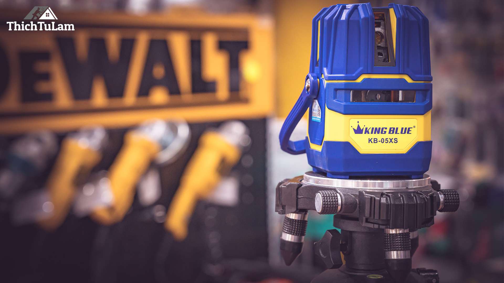 Máy cân mực tia Laser 5 tia xanh chống nước chống rơi vỡ Kingblue KB-05XS