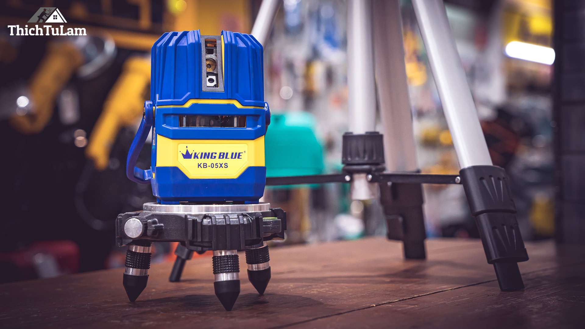 Máy cân mực tia Laser 5 tia xanh chống nước chống rơi vỡ Kingblue KB-05XS