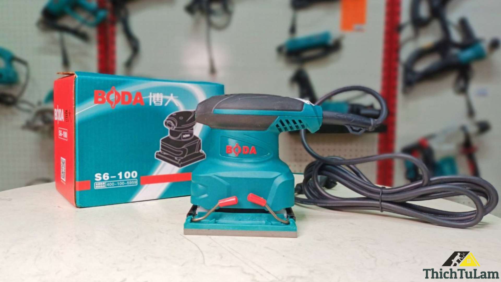Máy chà nhám rung vuông điện 220WW 110x100mm BODA S6-100