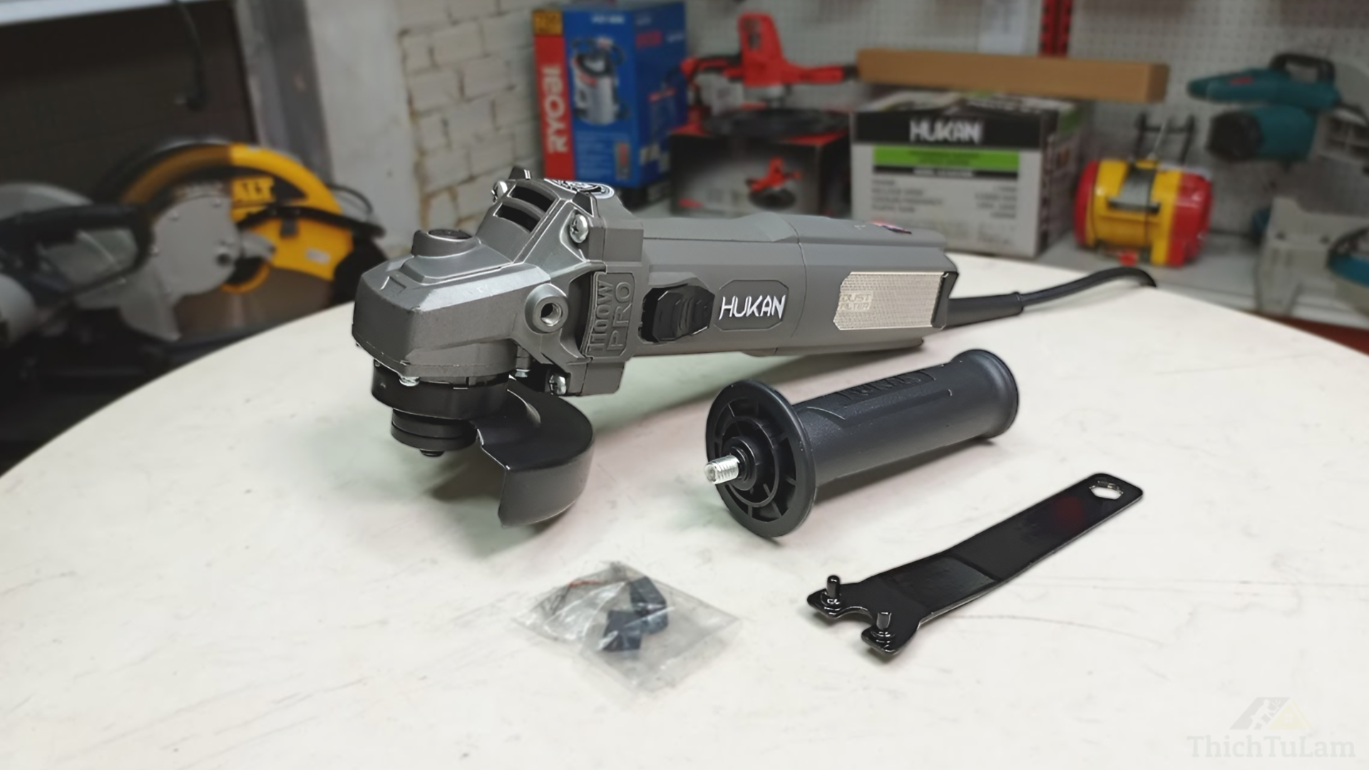 Máy mài công tắc trượt 100mm 1100W (đa tốc độ) Hukan HKG2-AG51100PRO