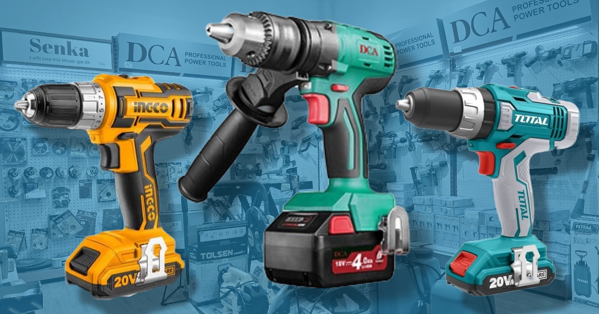 Máy khoan pin cầm tay DCA, TOTAL, INGCO