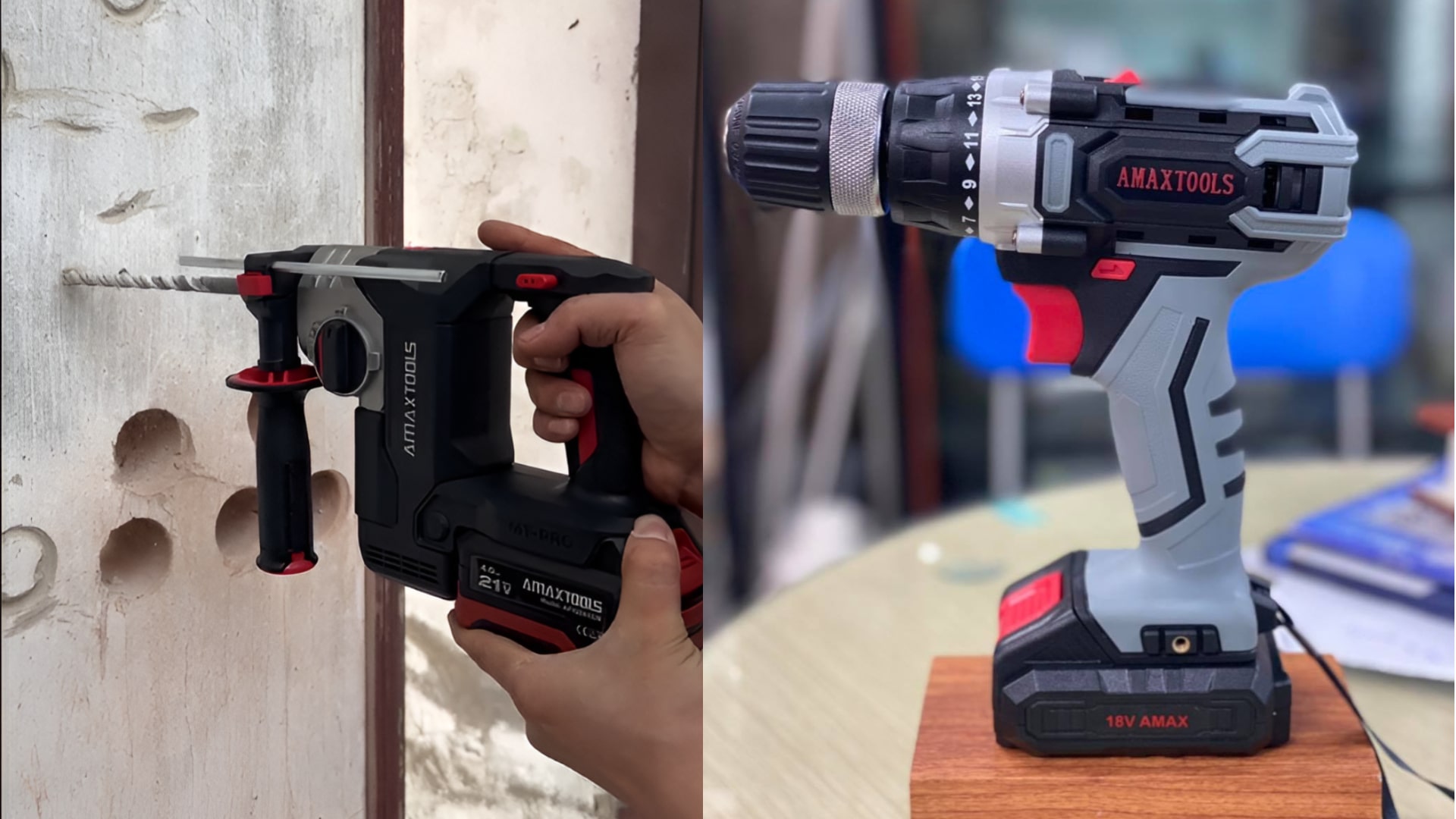 So sánh tốc độ khoan với pin 18V và 21V 