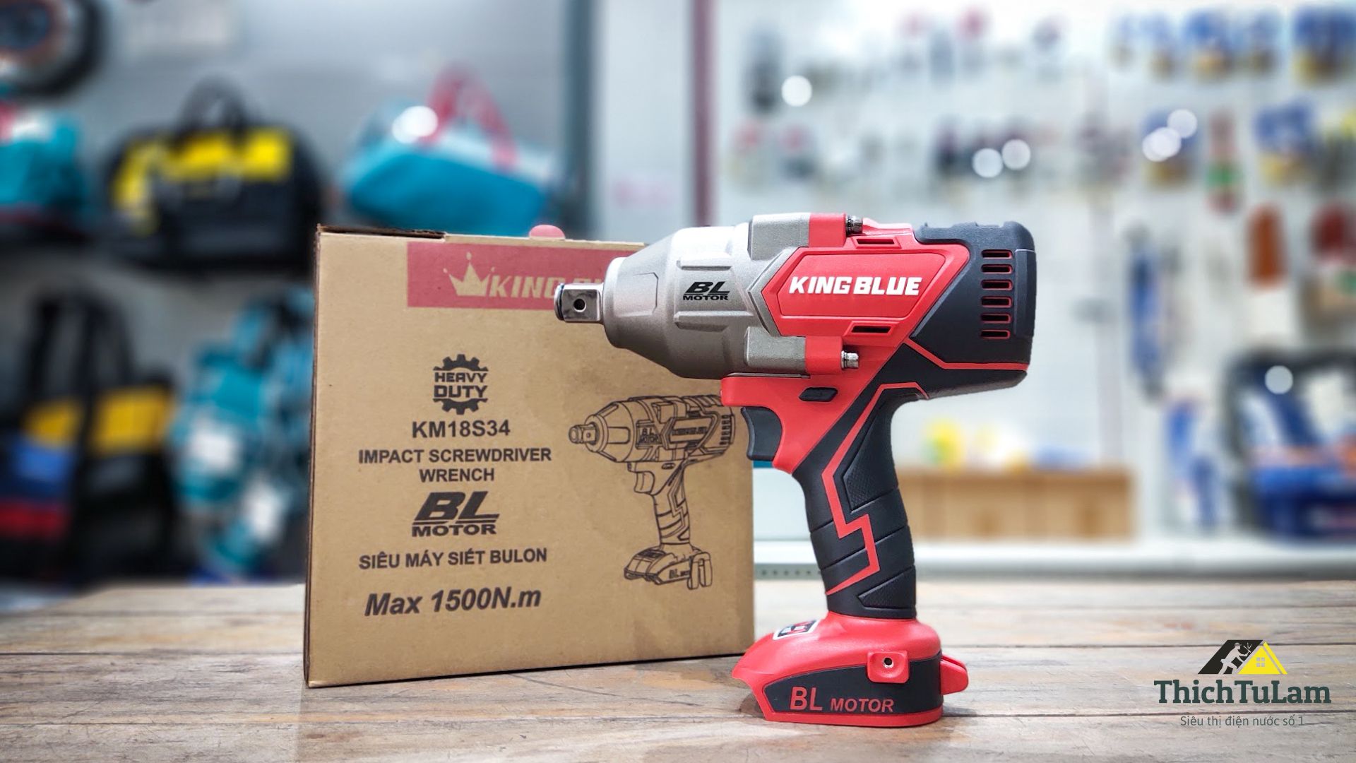 Thân máy bắn bu lông 18V 3/4inch 1500Nm Kingblue KM18S34