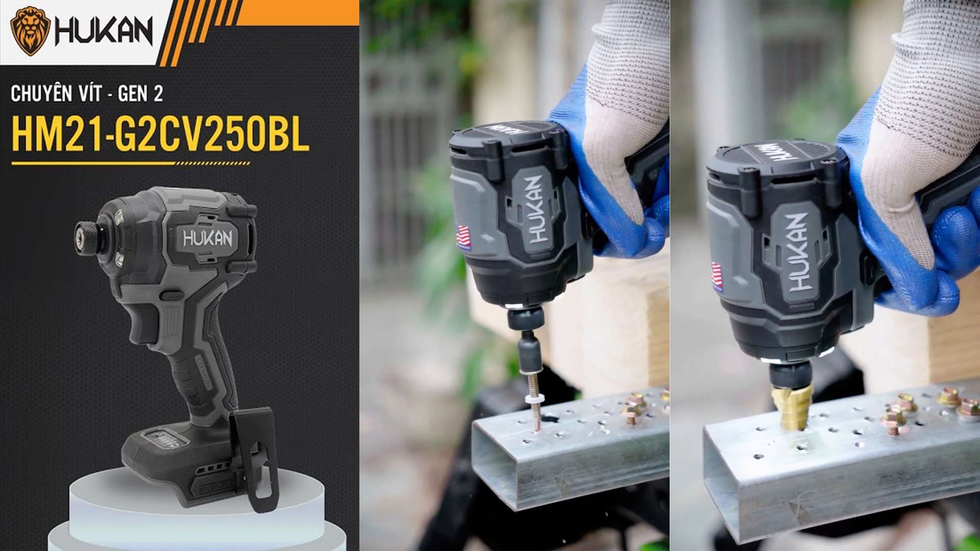 THÂN MÁY BẮN VÍT PIN HUKAN HM21-G2CV250BL-T